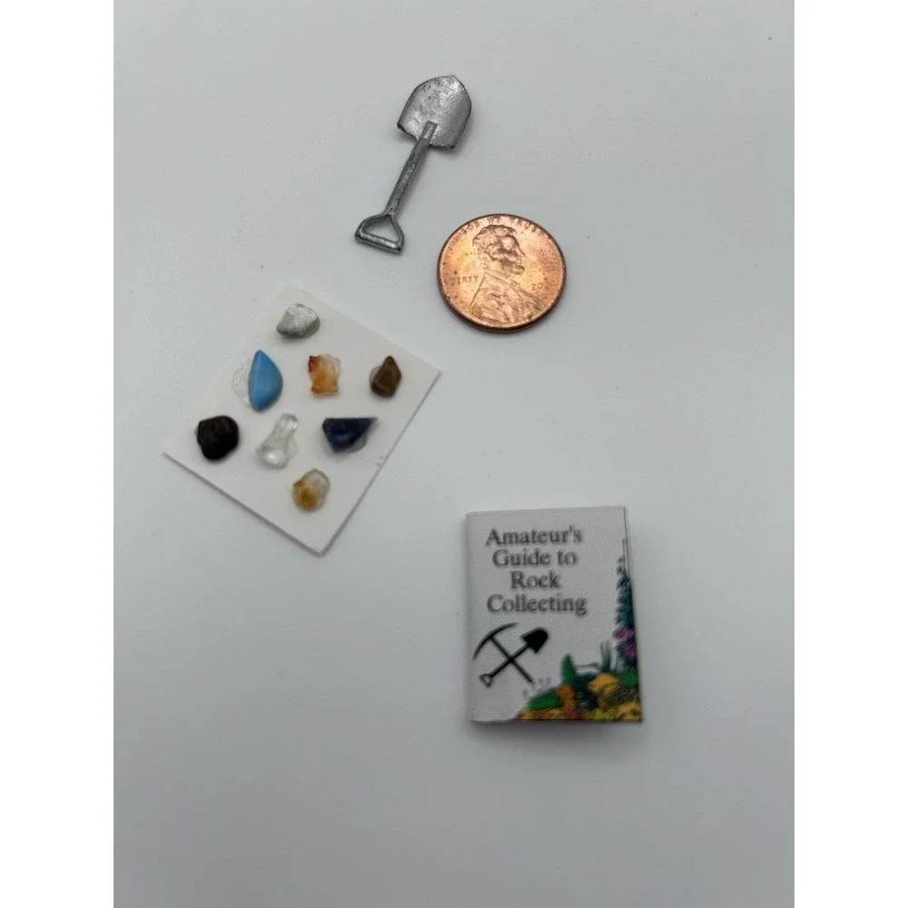 Handmade By Artist Miniature Rock Collector Kit, With A Printed Guide 1:12 - Picture 7 of 7